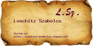 Loschitz Szabolcs névjegykártya
